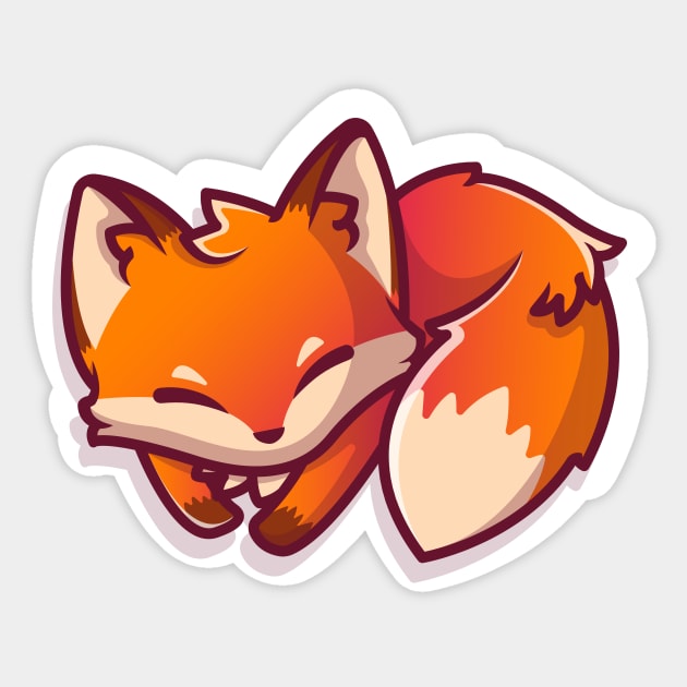 Cute Fox Sleeping Sticker by Catalyst Labs